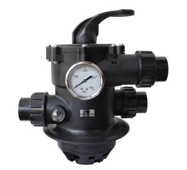 Waterco Top Mount Multiport Valve 6" Clamp style Exotuf E500,E600 - Pressure Guage not included | 22804456EUM