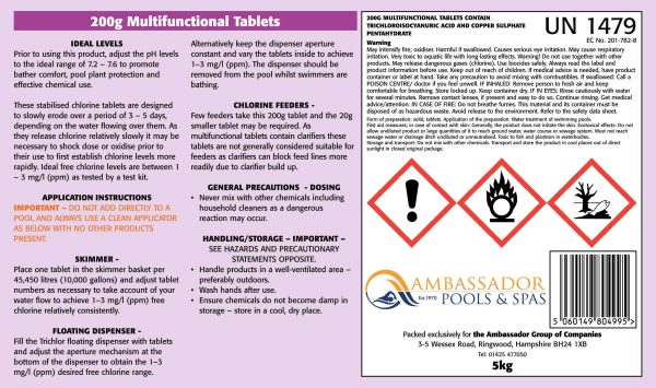 20kg (4 x 5kg) 200g Multifunctional Chlorine Tablets | MFTAB2005AP_4 - Image 2
