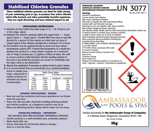 5kg Stabilised Chlorine Granules | CLGRAN5AP-1 - Image 2