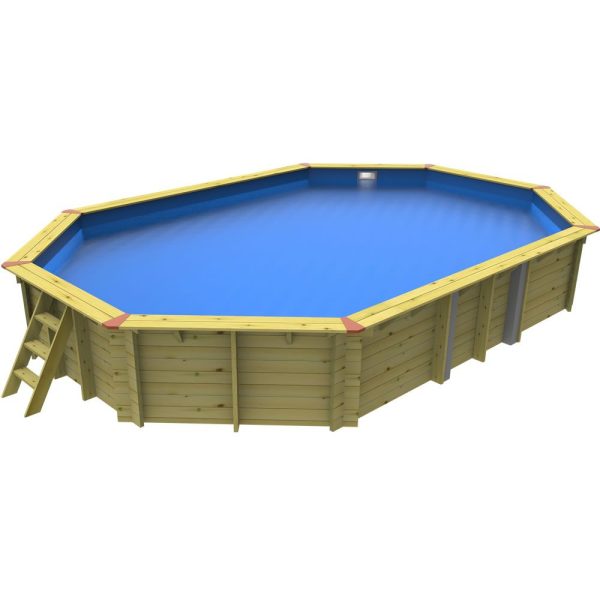 7.02m x 5m Stretched Octagonal Plastica Eco Wooden Pool l EWP104K