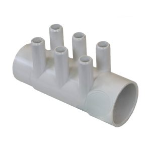AP Series Water Manifold 2" S x 2" Spg x 3/4" SB (6 Barb)