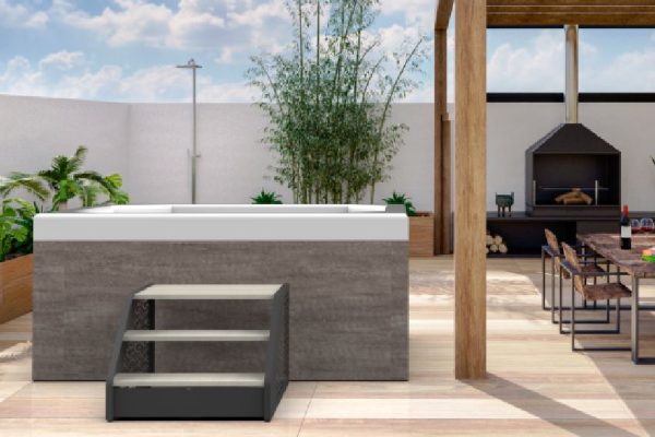 Poolex Wood Grey Steps for Spa - Image 3