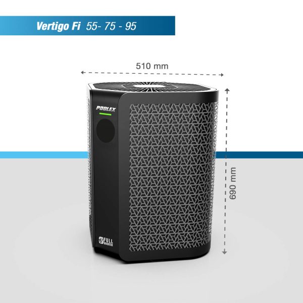 Poolex Vertigo Fi 55 Full Inverter Vertical ASHP with WiFi & Cloud Ready - 7.7kW & R32 - Image 3