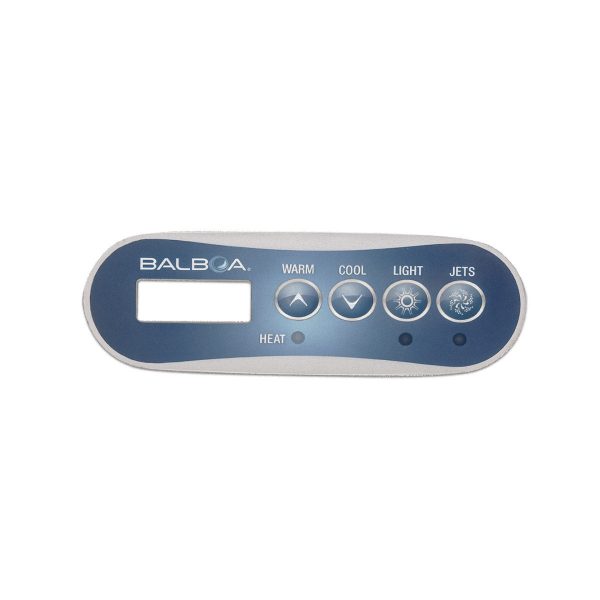 Balboa TP200W Replacement Overlay – 4 Button (Warm, Cool, Jets 1, Lights)