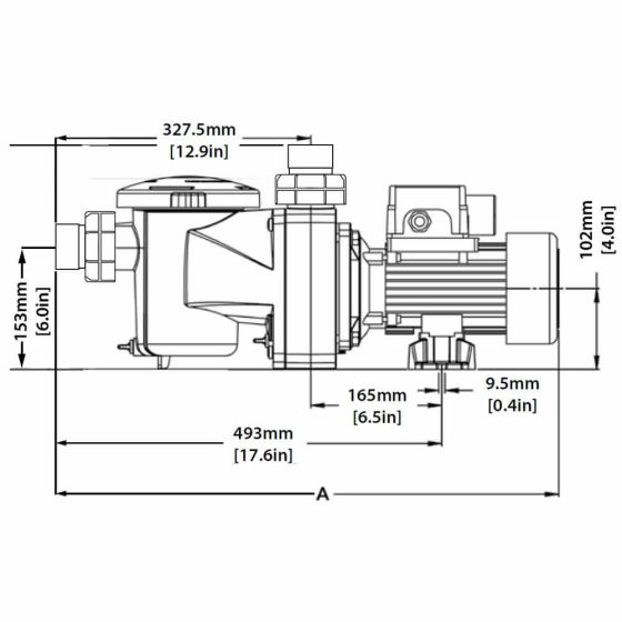 Pentair Freeflo Pump 0.75hp 0.55kW Single Phase - Image 2