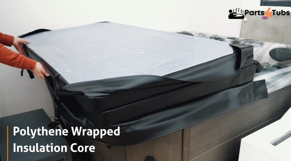 Hot Tub Cover – 200 cm x 200 cm, 5 cm Corner Radius, Vinyl – Black - Image 3